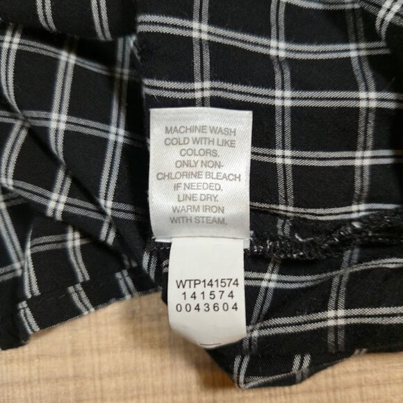 J. Jill Plaid Peter Pan Collar Top Women Size 3X Black Button Back Preppy Fall - Picture 8 of 9